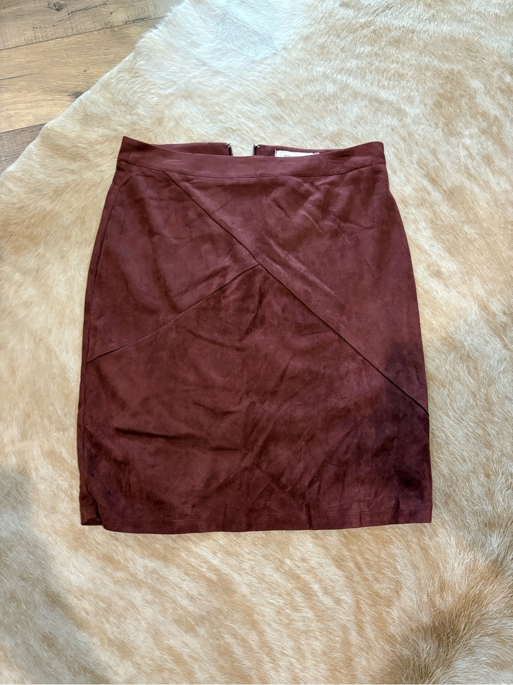Sugarlips Burgundy Suede-Look Skirt